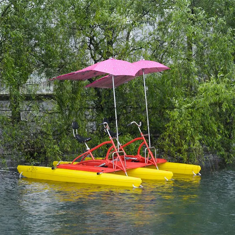 Outdoor Water Bike LLDPE Aluminium Alloy Material Water Pedal Bicycle Lake Play Equipment