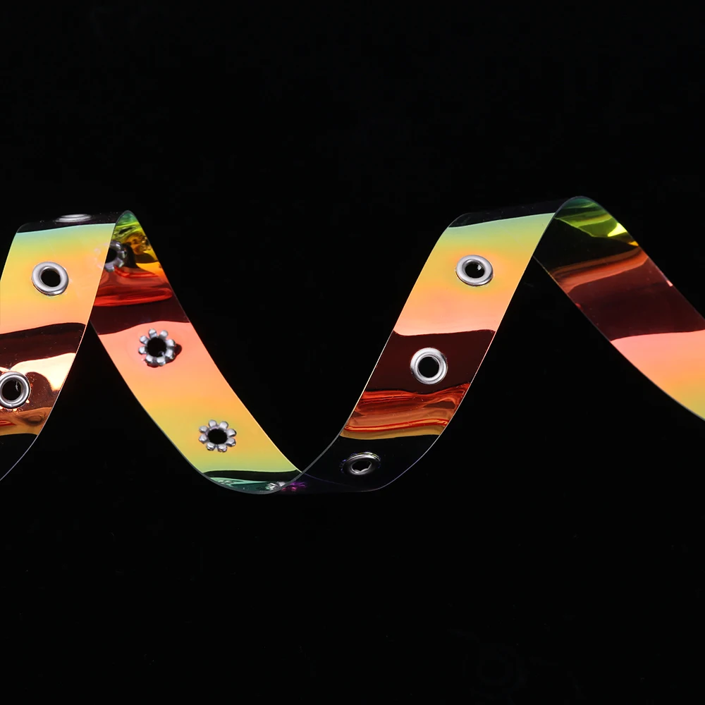 1PC NEW Transparent Women Girl Laser Rainbow Clear Pin Buckle Wide Bands Waistband Invisible Punk Waist Belt