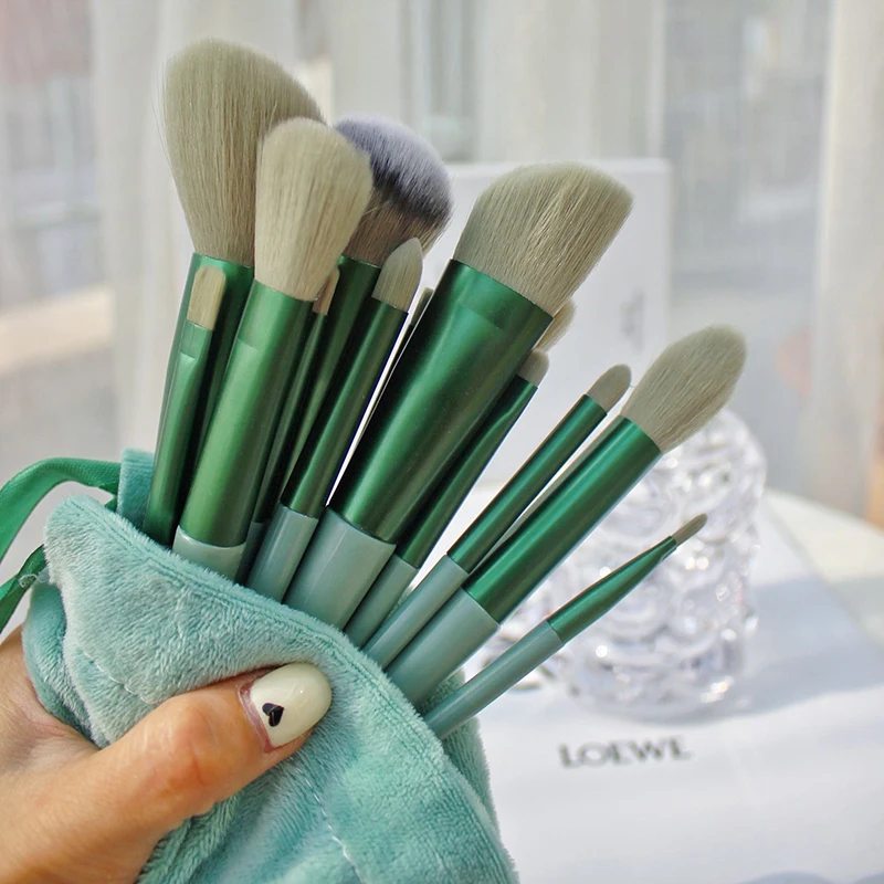 Beginner Specific Wholesale 13 Makeup Brushes Set With Cloth Bags Soft Durable Portable Makeup Brushes Set for Novice