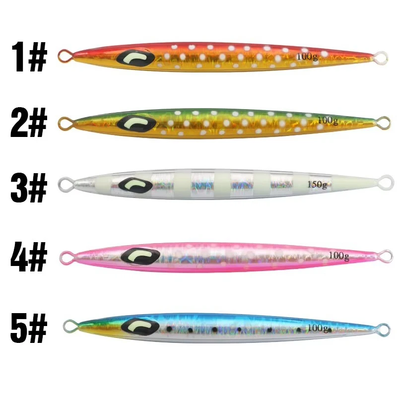 Hot Sale Sea Metal jig lure 100g - 300g Speed Sinking saltwater bass fishing vertical jigs