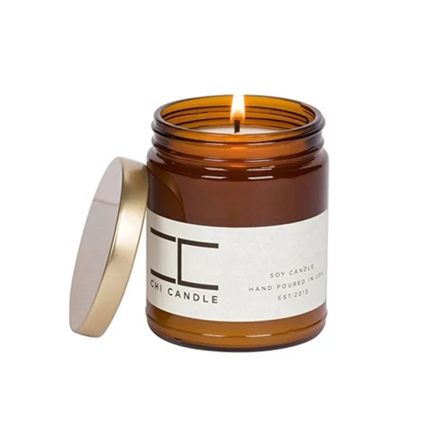 amber wide mouth glass storage jar with lid for candle cosmetic packaging 5ml 15ml 30ml 50ml 60ml 100ml  500ml