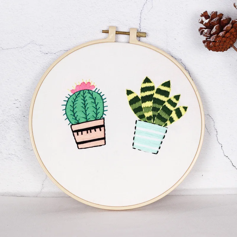 Art gift 3D diy cross stitch embroidery sets plant series handmade embroidery kits