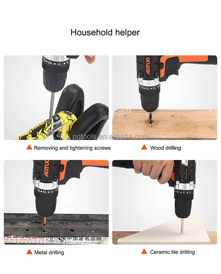 12V Rechargeable Lithium Battery Power Screw drivers Cordless Drill Multi fuction Electric Hand Drill Electric Screwdriver Kit