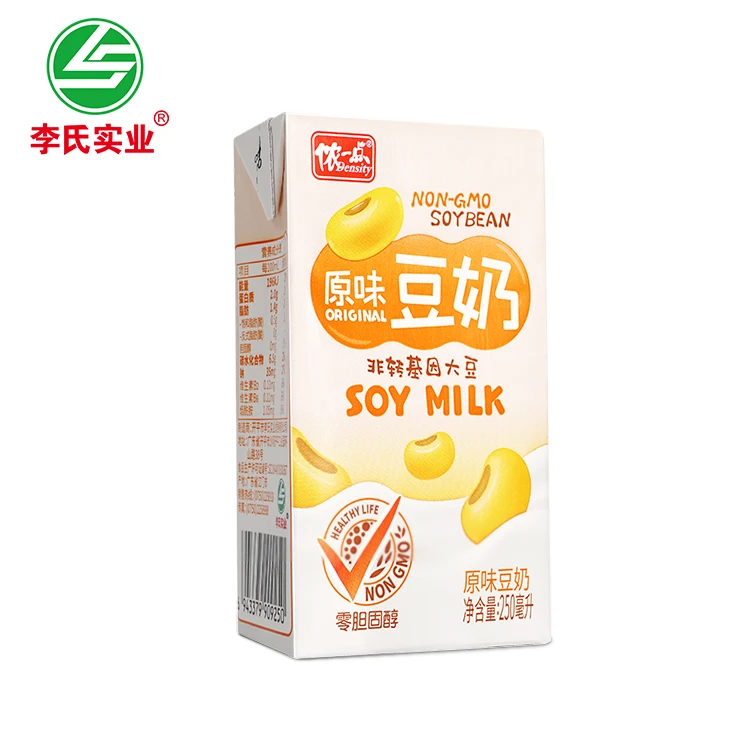 LISHI High Quality Non-GMO Soybean Rich Protein Zero Cholestero Ready To Drink 144 Per Carton 250ML Original Soy Milk