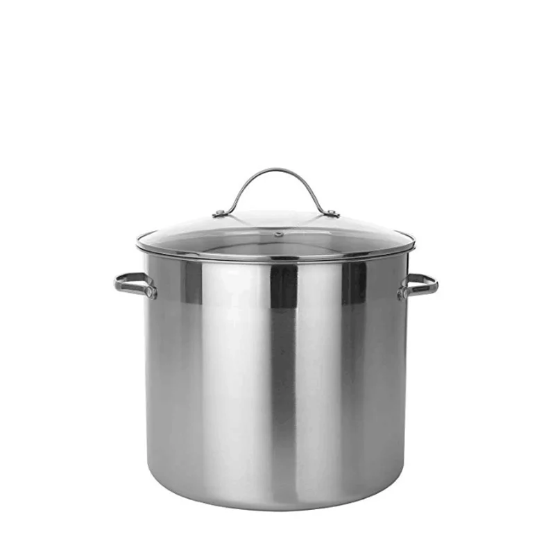 Классический горшок из нержавеющей стали со стеклянной крышкой