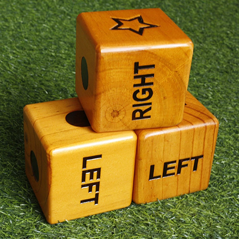Giant Right Center Left Wood Yard Dice Game Indoor Outdoor Waterproof Jumbo Wooden Lawn Game Big Backyard Dice Game for Family