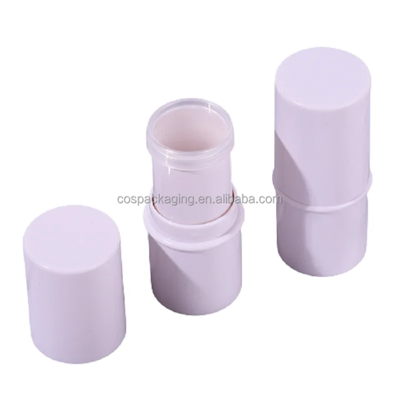 Lipstick Packaging Tube 6g Matte White Round Big Fat Makeup Contour Highlighter Blush Concealer Stick Empty Lip Balm Container