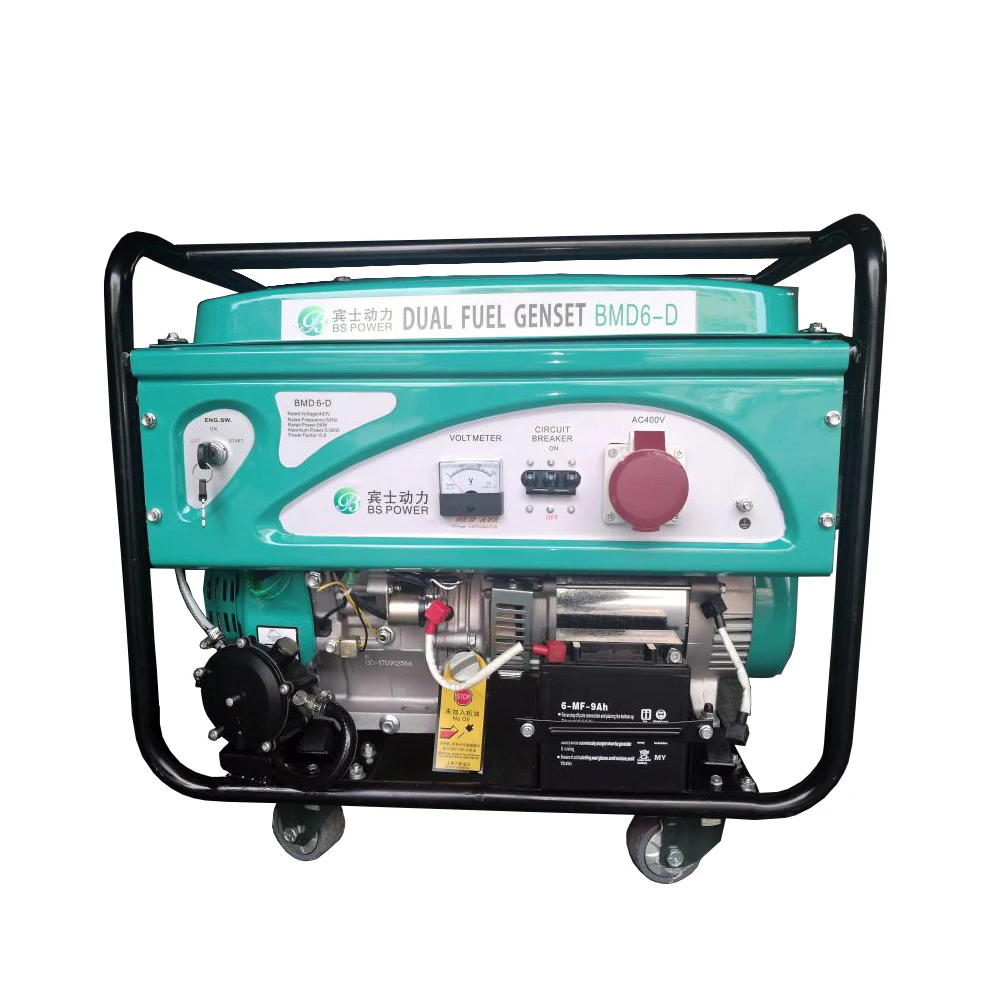 Hot Selling 5KW 6KVA Portable Gasoline Dual-fuel LPG LNG Gas Generator