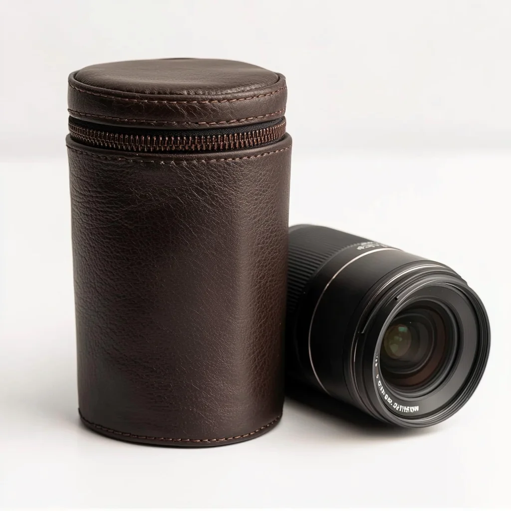 Handmade Stylish Camera Lens Case Pouch Customizable Leather Camera Lens Bag for Photographer