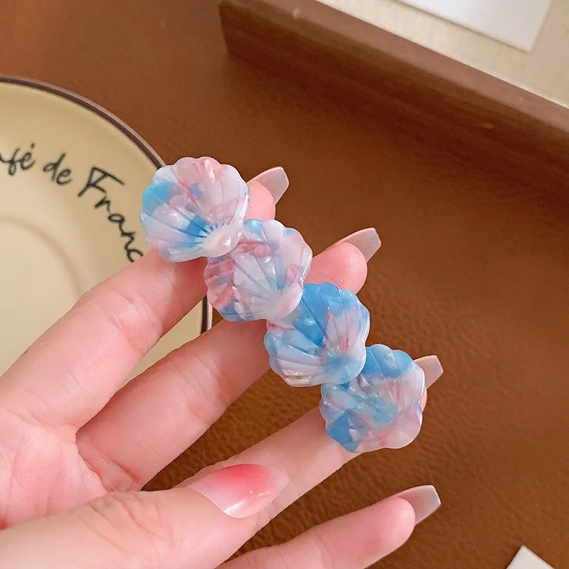 Acetic Acid Sweet Shell Side Claw Hair Acetate Cute Girl Clip Bangs Duck Beak Clip Colorful Small Hairpin No Trace Clip