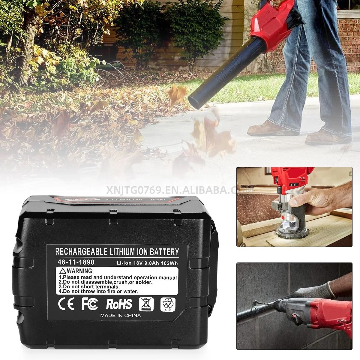 Ship from USA HOT Big Replacement Milwaukee 18V 9Ah battery M18B battery for Milwaukee battery m 18