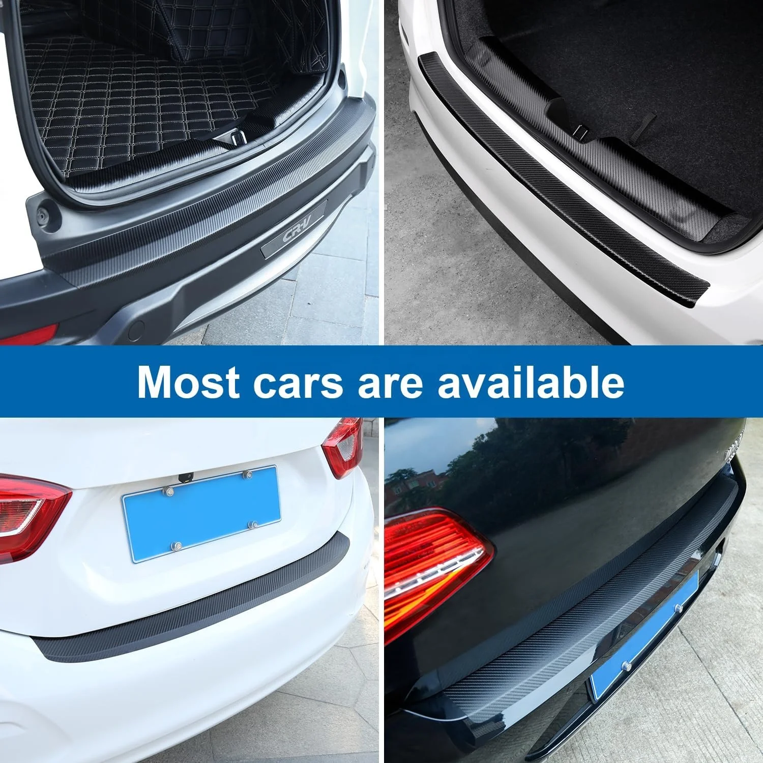 Factory Custom Logo Universal Carbon Fiber Leather Car Rear Tail Trunk Trim Protector Strips