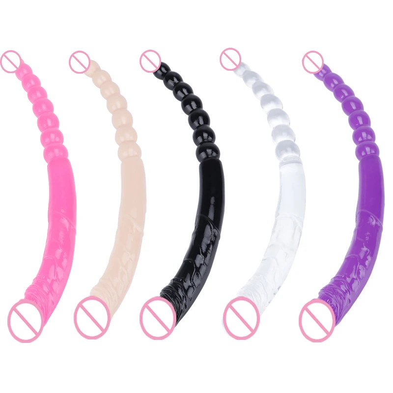 Online Shop Hot Sale long realistic huge silicone penis dildo anal ended headed double dildo for gay couple