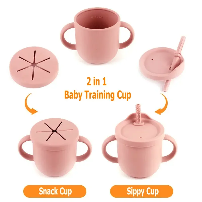 Factory Wholesale Silicone Tableware Food Grade Silicone Partition Baby Food Plate Children Feeding Set