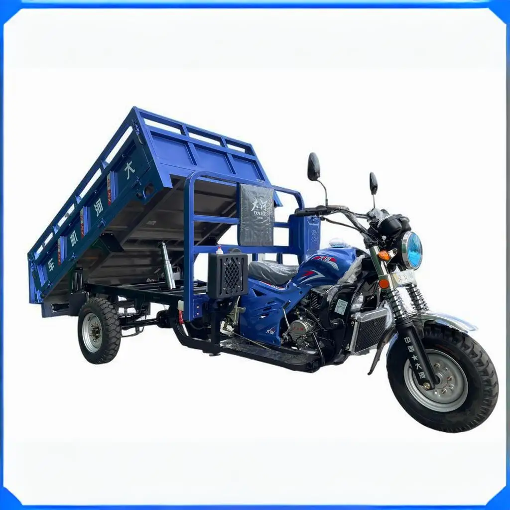 200CC Self-Unloading  Three Wheel  Motorcycle 200cc Gasoline Cargo Tricycle Self-Unloading Tricycle For Farm