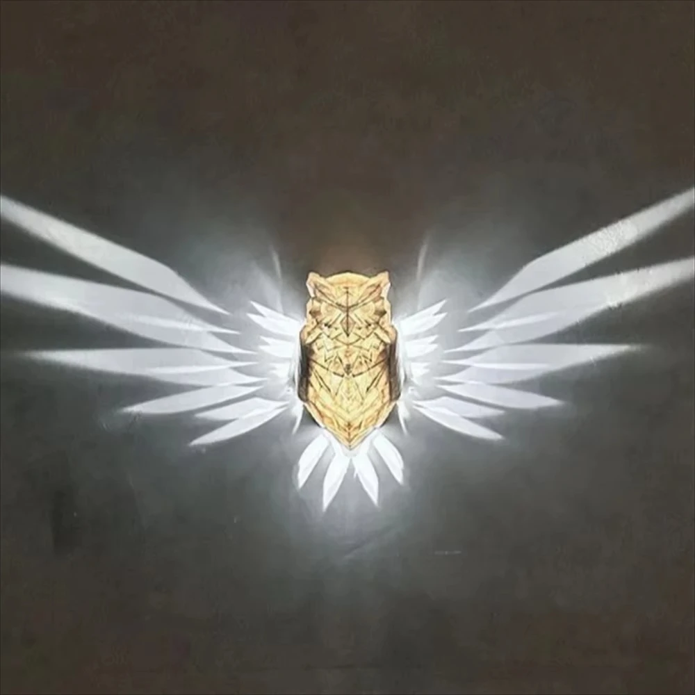 Wall Lamp Owl Eagle Shape Projector Modern Creative Atmosphere Sconce Light 3D Print Body Animal Lighting Lustre Halloween