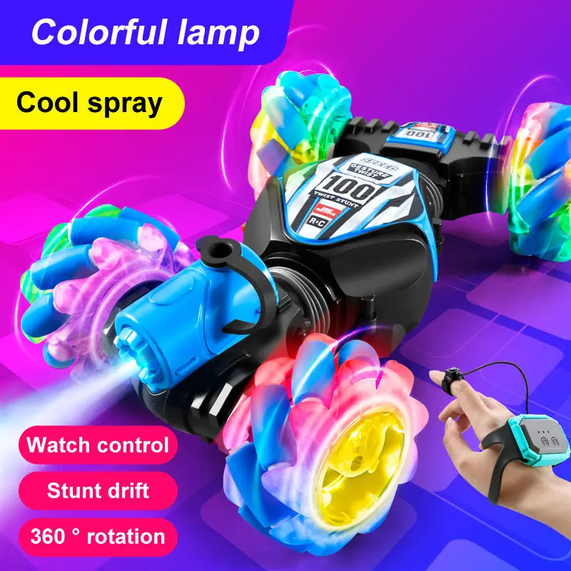 2024 Wholesale 2.4g Dual Remote Control Gesture Sensor Toy Cars Promotional Stunt Rc Car Stunt Twist Rc Car With Light Music