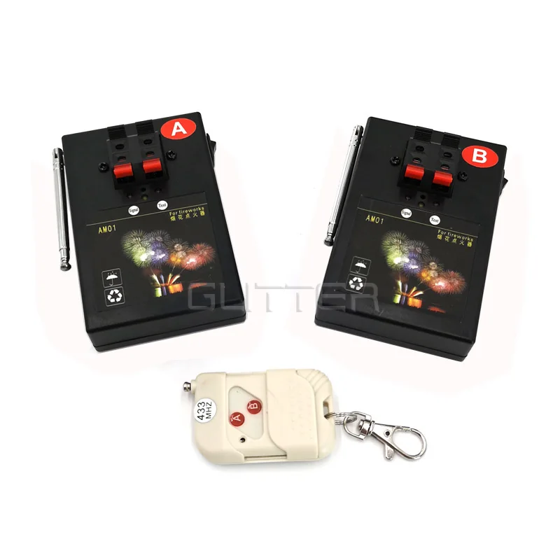 AM01R-2 Wholesale New Design Cold Pyro Fireworks Indoor Fountain Ignition Firing System 4 Cue Remote Control Fireworks Detonator