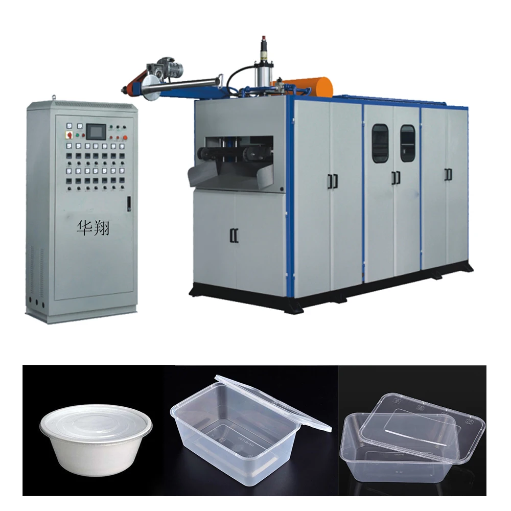 Hydraulic Press Plastic Flower Pot Molding Making Thermoforming Machine With Heating, Forming, Cutting And Stacking Into One