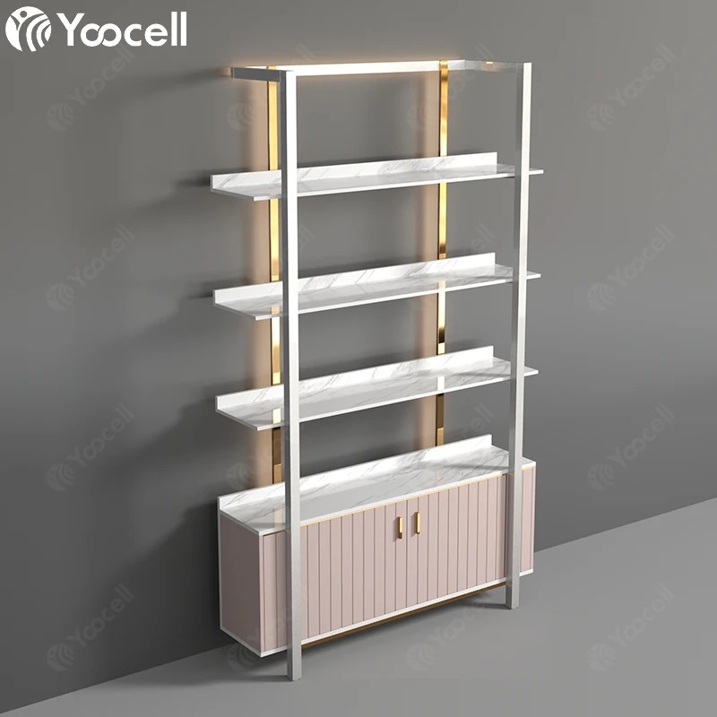 Yoocell Beauty Salon Furniture Hair Product Display Shelf Product Guangdong Nail Manicure Studio Shelves for Products