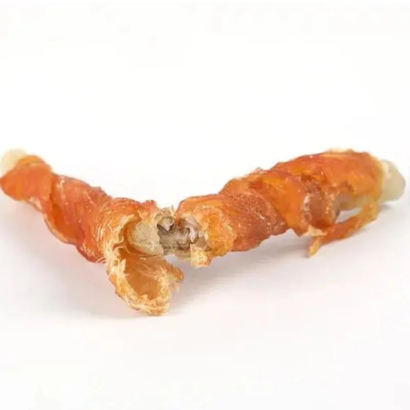 Крупнейшая китайская фабрика по производству еды для домашних животных, оптовая продажа, натуральные не добавляемые бульли для собак, куриные рулоны, сыромятная длина 17 см-20 см, лакомства для собак