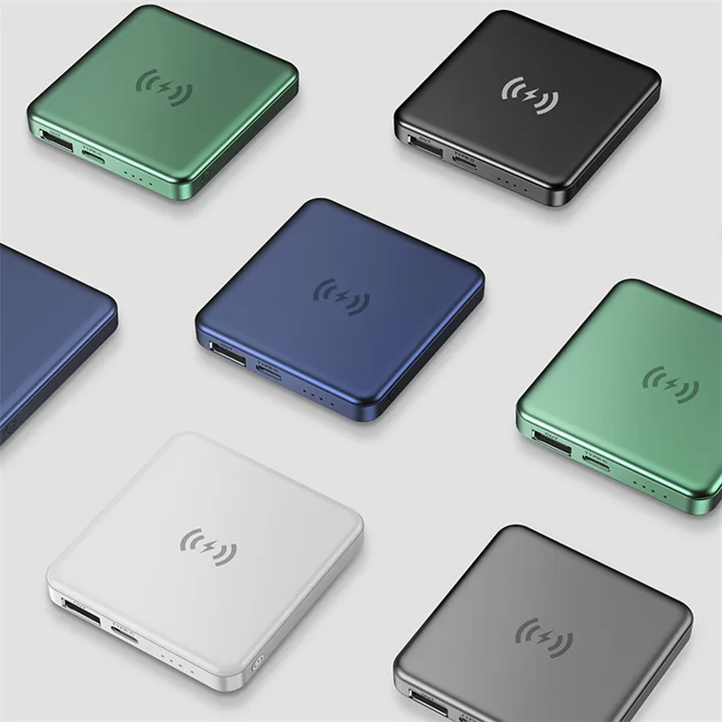 Магнитный Qi беспроводной портативный 5000 мАч аккумулятор Power Bank длятелефона 12 Дополнительный внешний зарядное