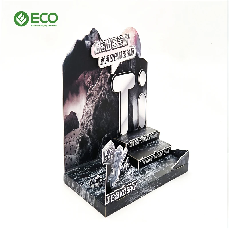 Custom Corrugated Cardboard Pop Water Bottle Display Stands Cardboard Mineral Water Bottle Display Rack