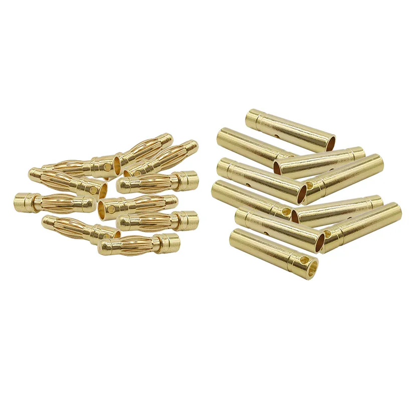 2mm 3mm 3.5mm 4mm Gold Plated Copper Male Female Banana Bullet Connector for RC Battery Parts