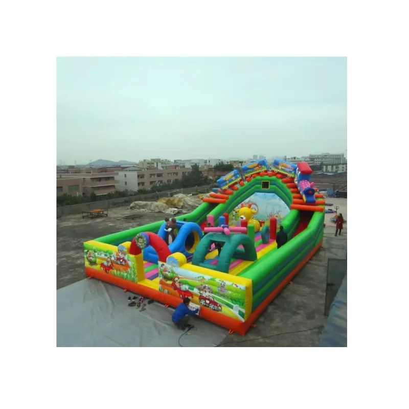 Air castle outdoor large land trampoline jump barrier race parent-child activities fun props carnival