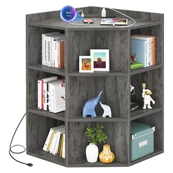 Corner Shelf With USB Row Plug Storage Triangle Cabinet