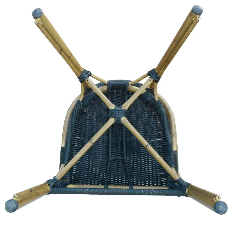 Exquisite Traditional Chinese craft indoor outdoor garden black woven rattan leisure chair for senior citizen