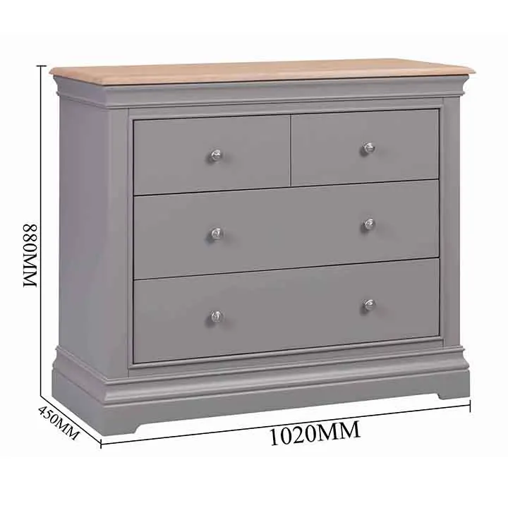 Высококачественные антикварные простые деревянные шкафы из серого дуба с 4 ящиками для спальни