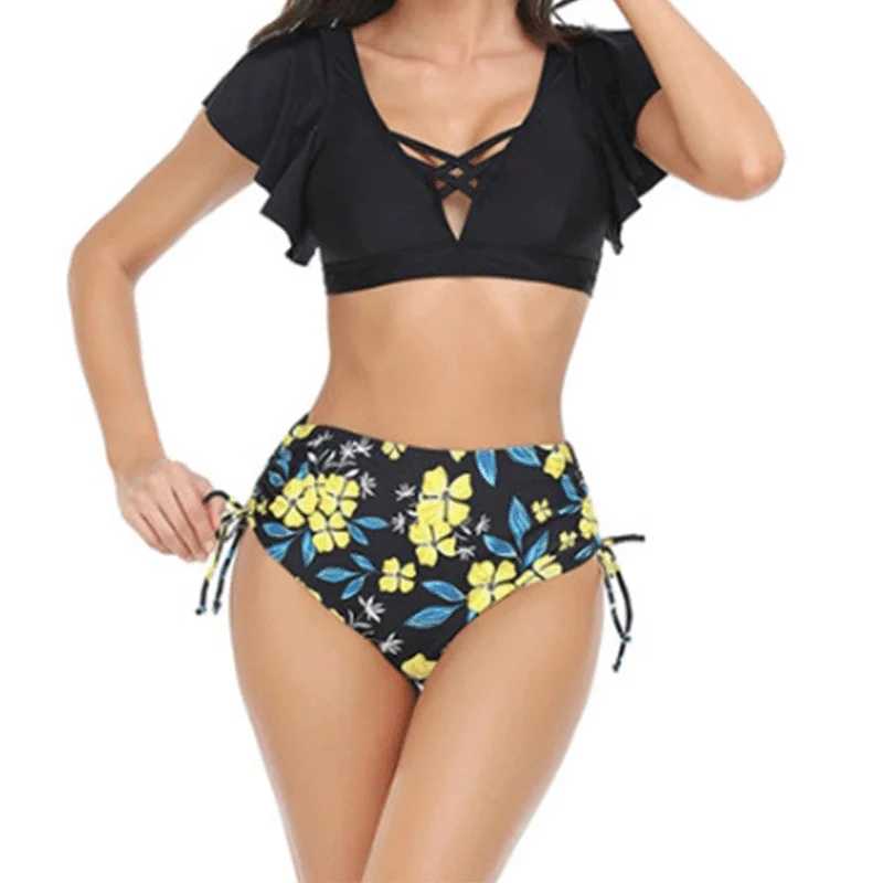 Chinese Factory OEM Fashion Korean Style Plus Size Women Summer Wear Bikini Set