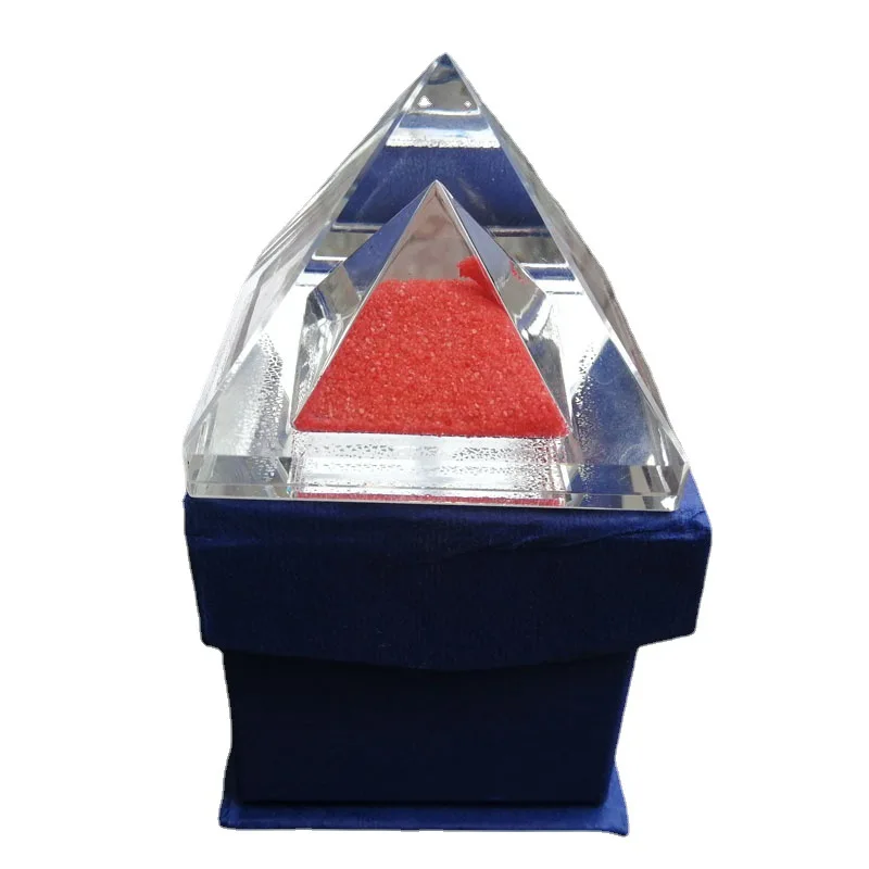 Креативная модель пирамиды из хрустального стекла K9, украшение дома, 3D скульптура, Хрустальная пирамида