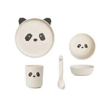 Wholesale price  Baby Kids Cartoon Bamboo Fiber Tableware Feeding Dishes Children Bowl Plate Dinner Set Dinnerware