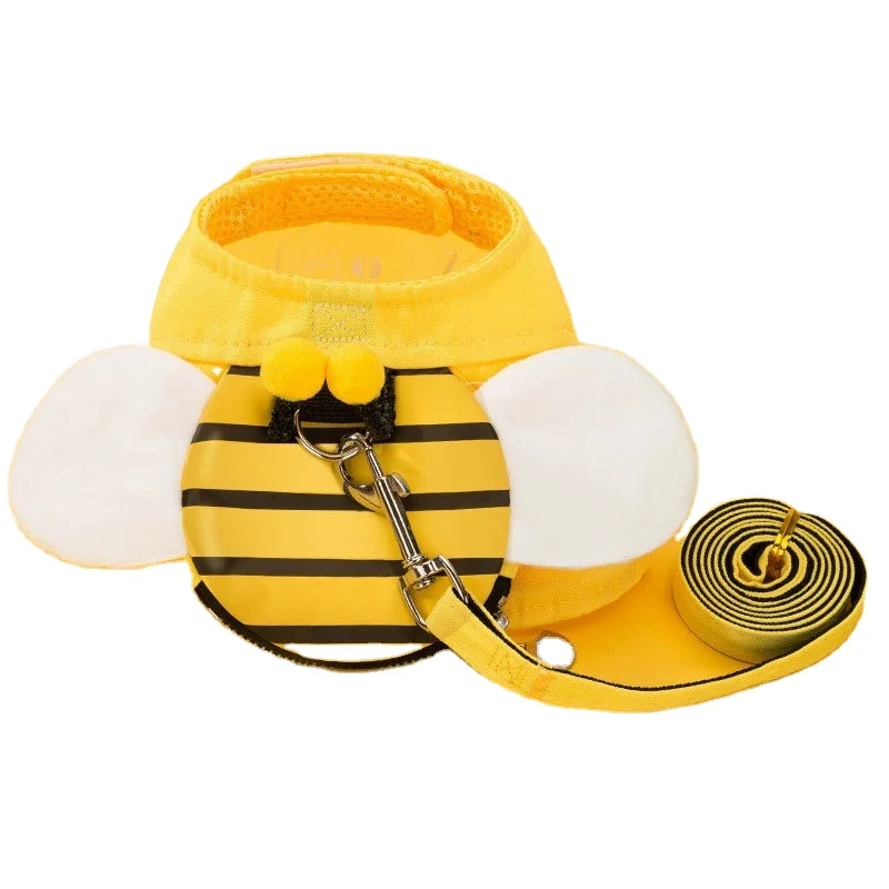 2023 New Little Bee Vest Type Traction Rope Small Cat Chest Strap Cat Walking Rope Cat Anti Break Free Pet Traction Rope