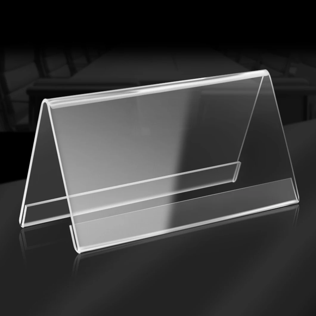 Wholesale L Shape Acrylic Display Stand Custom Name Card Holder Menu Display Stand