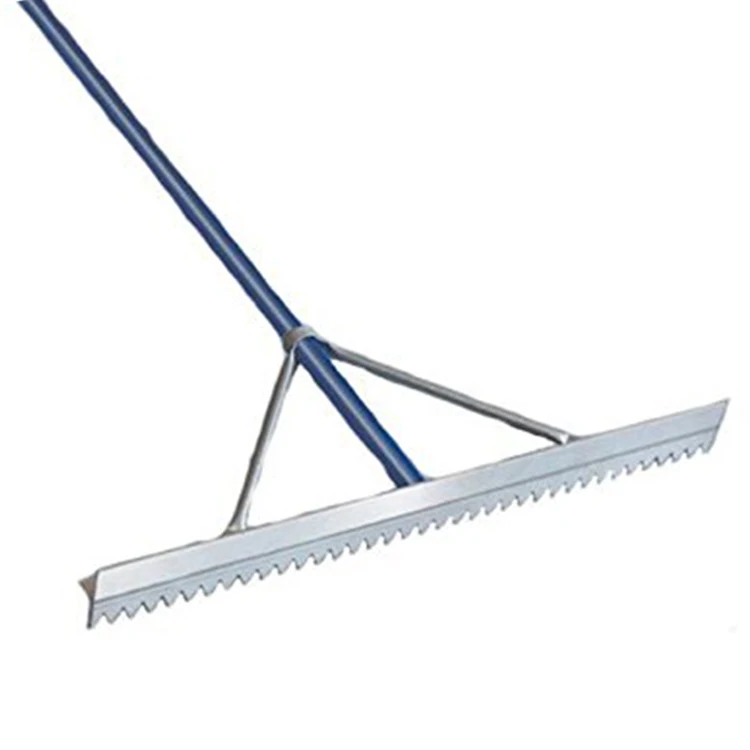 JH-Mech Tool Asphalt Rake Magnesium 37 Tines Easy Operating Handheld Screeding Stainless Steel Concrete Metal Rake