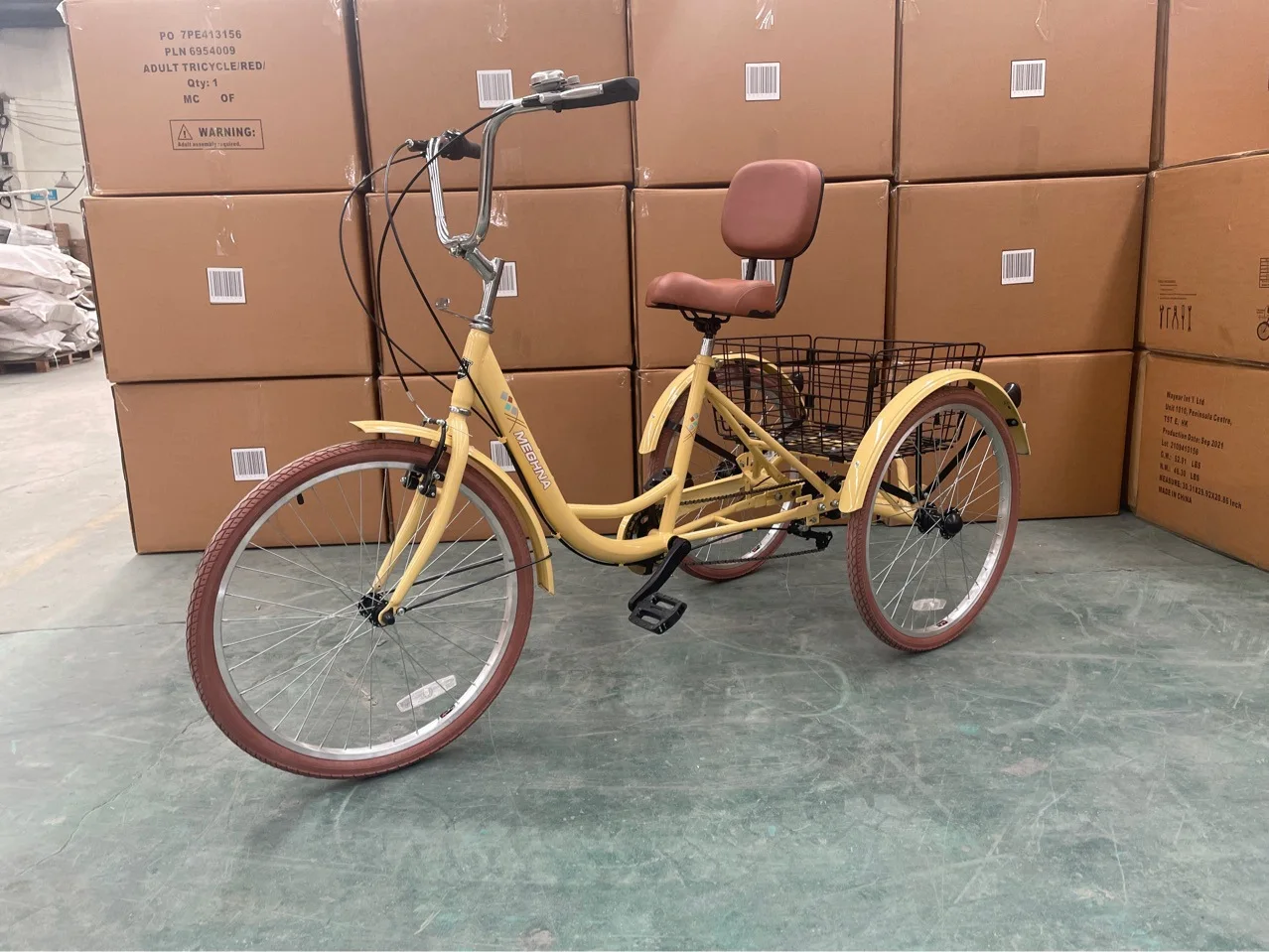 Human pedal adult cargo bike Pedicab OEM elderly leisure rickshaw tricycles bike 3 wheel tribike with rear basket