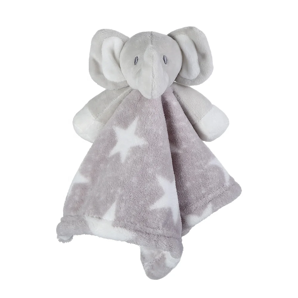 100% Cotton Personalized Newborn Cute Plush Teddy Bear Baby Security Blanket
