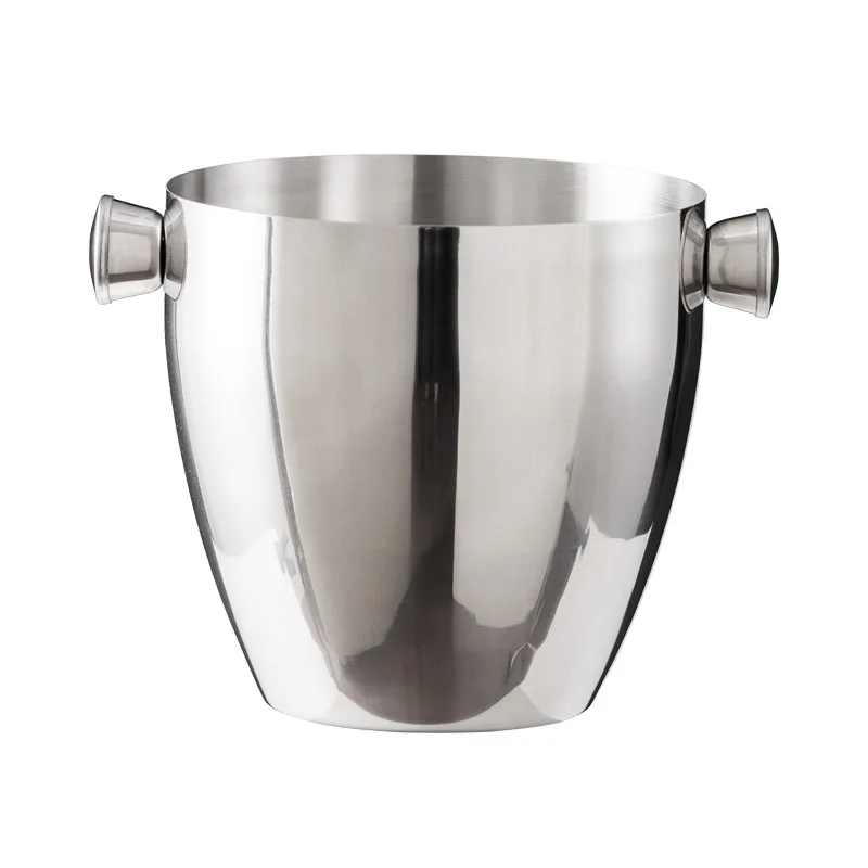 Wholesale Double Wall Handle Champagne Bucket 1.5L Stainless Steel Hotel Ice Bucket