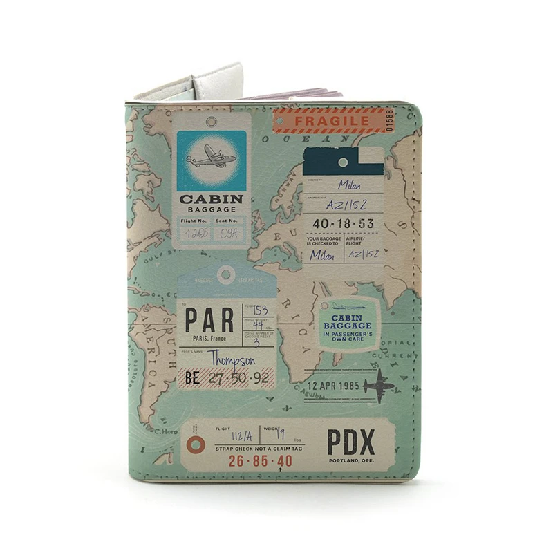 fancy faux leather waterproof RFID travel wallets passport pouch holder