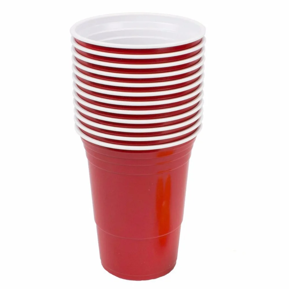 Supplies Plastic Cold Drinks Customizing Drinking Washable Party Celebration Red Beer Pong Cup Set