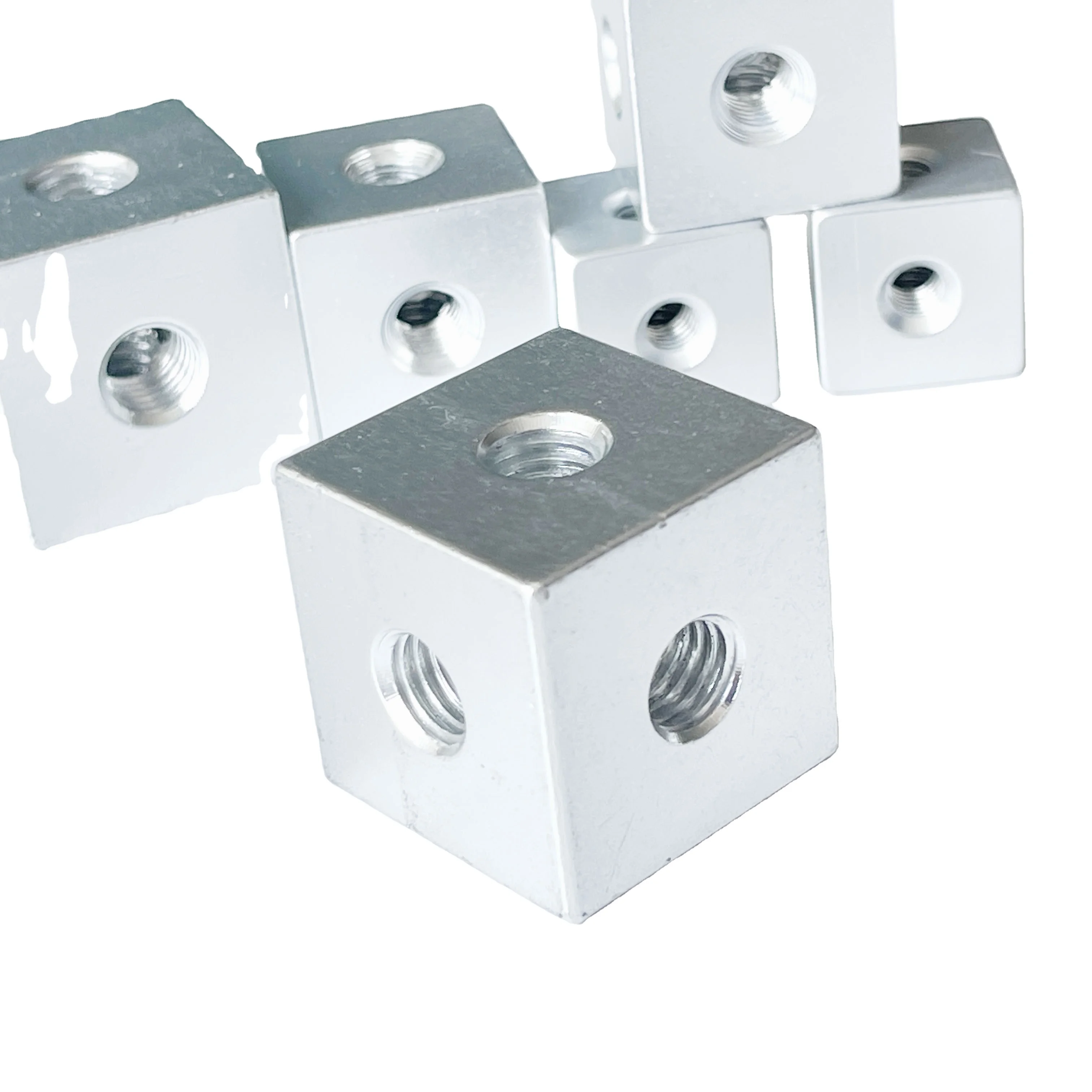 Aclidinium Cube For With Screws M3 M4 M5 M6 Slot Aluminum Extrusion Profile Cube Corner CNC Parts