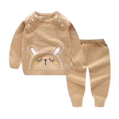 
Manufacturer Custom Single Breasted Knitted Clothes For Newborn baby With Animal Embroidery 
