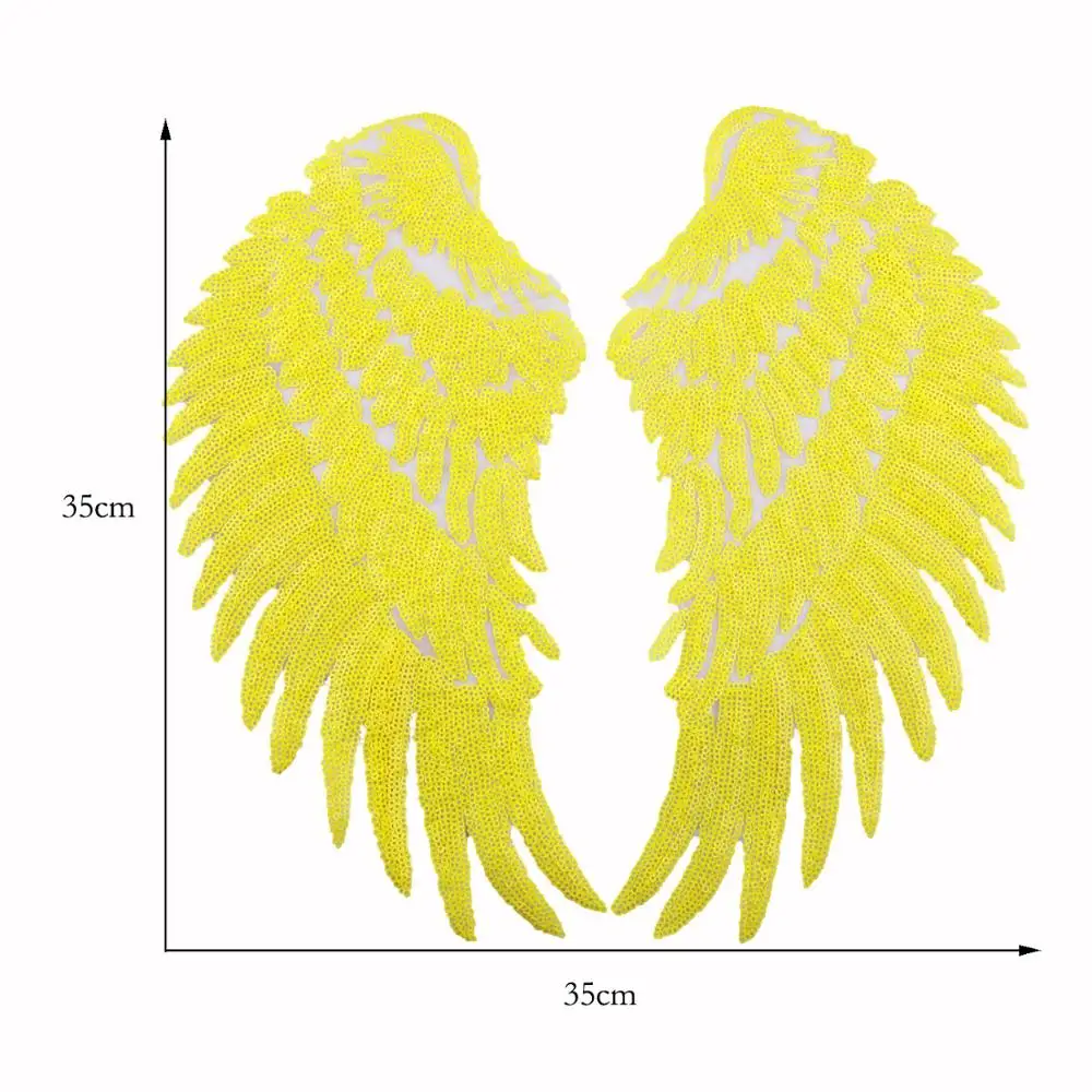 
33.5*16.5cm,sequined angel wings patches,embroidery angel wing patch,large badges applique for jackets 