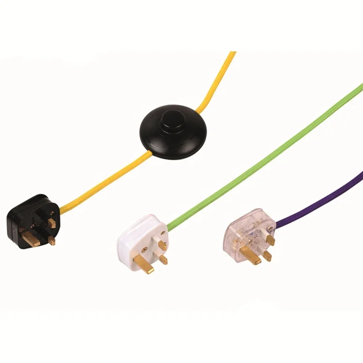 
 UK E27 Power Cord Light Bulb Base Holder Extension Cable LED Lamp Switch Wire Electric Socket Plug  