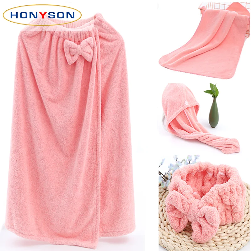 High Quality No Pilling Soft Customized Microfiber Printed Bath Towel Set With Headband,Hair Towel,Bath Towel