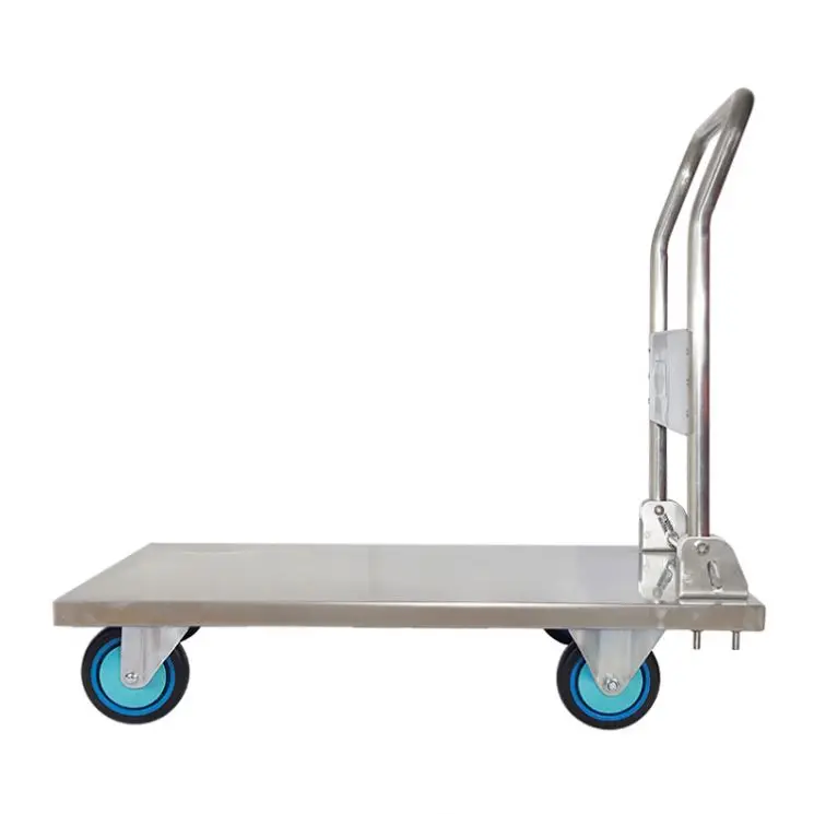 Factory Sale 300Kg Warehouse Folding Platform With Handle Cargo Transport Stainless Steel Foldable Hand Truck Cart ST300Y-DX