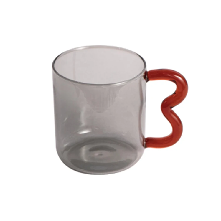 Customized Personalized Borosilicate Colored Glass Ear Mark Cup Handmade Mugs Heat Milk Wine Beer Cups Couples Gift